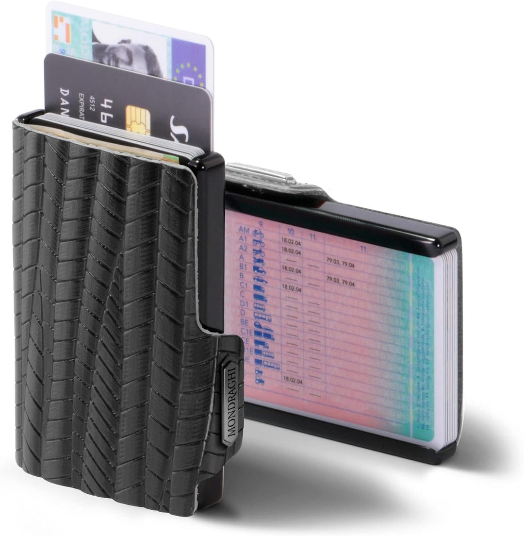 MONDRAGHI® Mini-Geldbörse Ultraleicht, Slim - Kreditkartenetui und Kartenetui mit Münzfach, echtes L