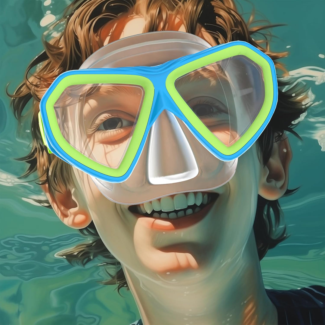 ZABERT Prämie Kinder Taucherbrille,Kinder Schwimmbrille für 2-14 Jahre Jungen Mädchen, bequem elasti