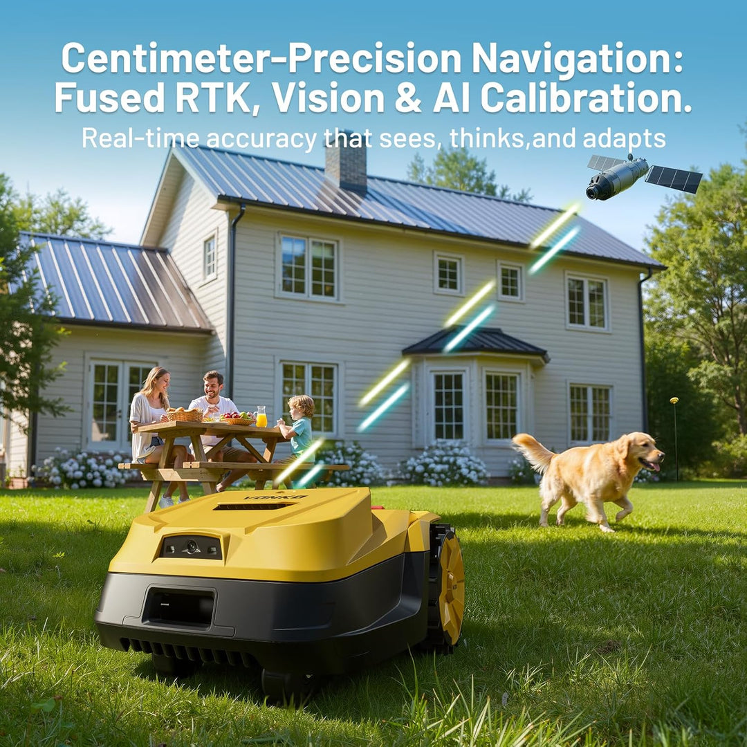 VONKO M200 Mähroboter ohne Begrenzungskabel, RTK + Vision Navigation, Empf. 1500 m², KI-gestützte au