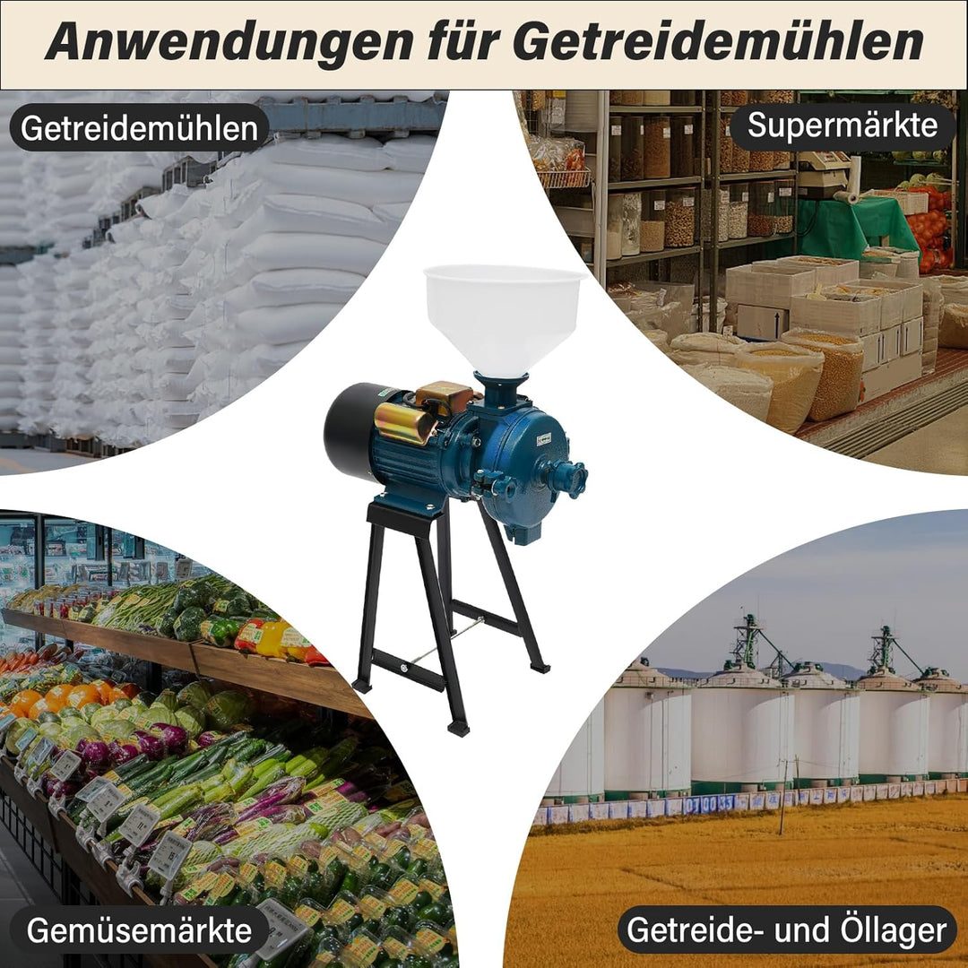 2200W 220V Getreidemühle, Getreidemühle Elektrisch, Getreidemühle Mühle Nussmühle mit Trichter, Komm