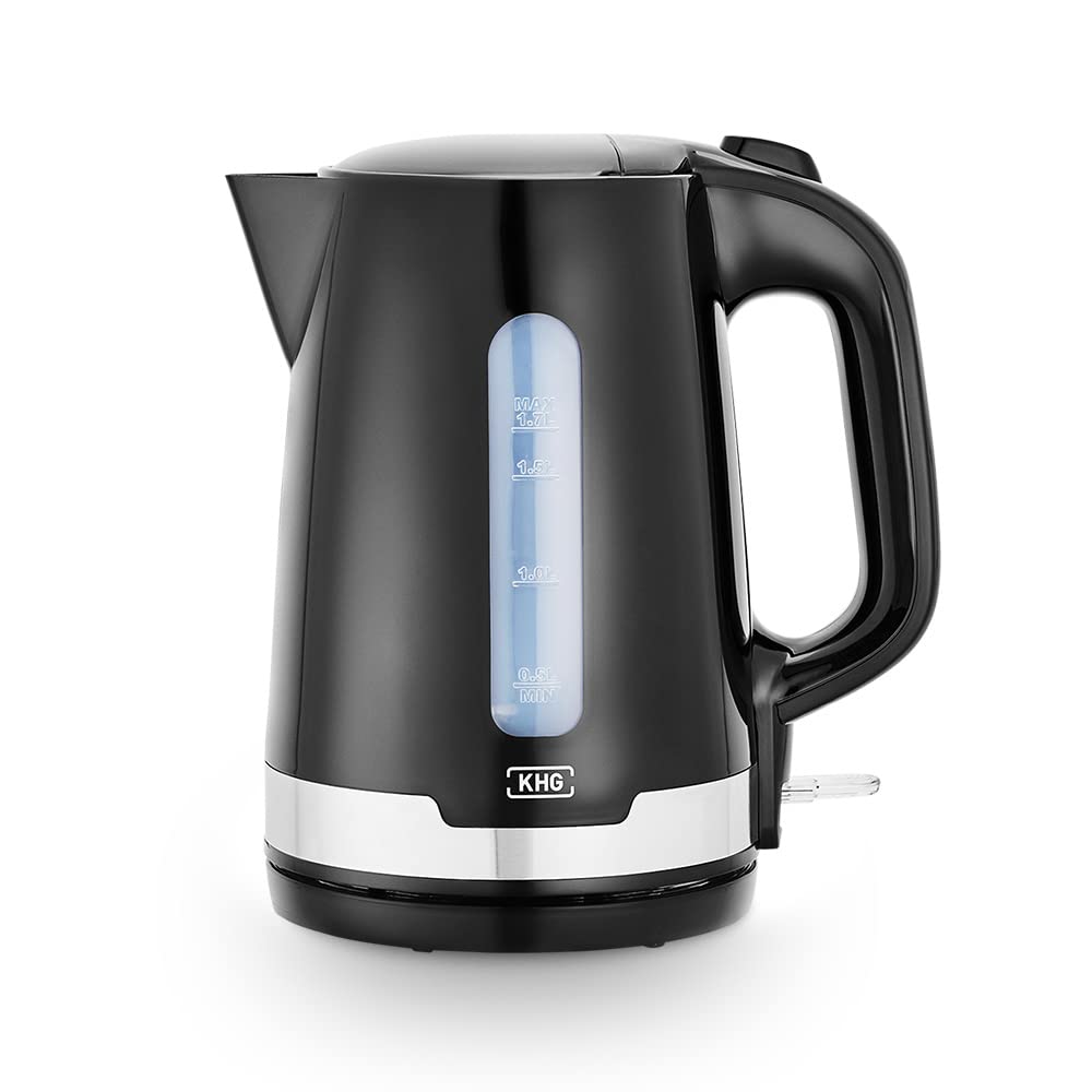 KHG Wasserkocher für 1,7 Liter Wasser | 2.200 Watt | kabellose Kanne | 360° Sockel | Abschaltautomat