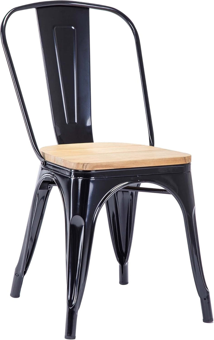 Duhome Metallstuhl Bistrostuhl aus Eisen Esszimmerstuhl mit Rückenlehne, Stapelbare Küchenstühle, Sc