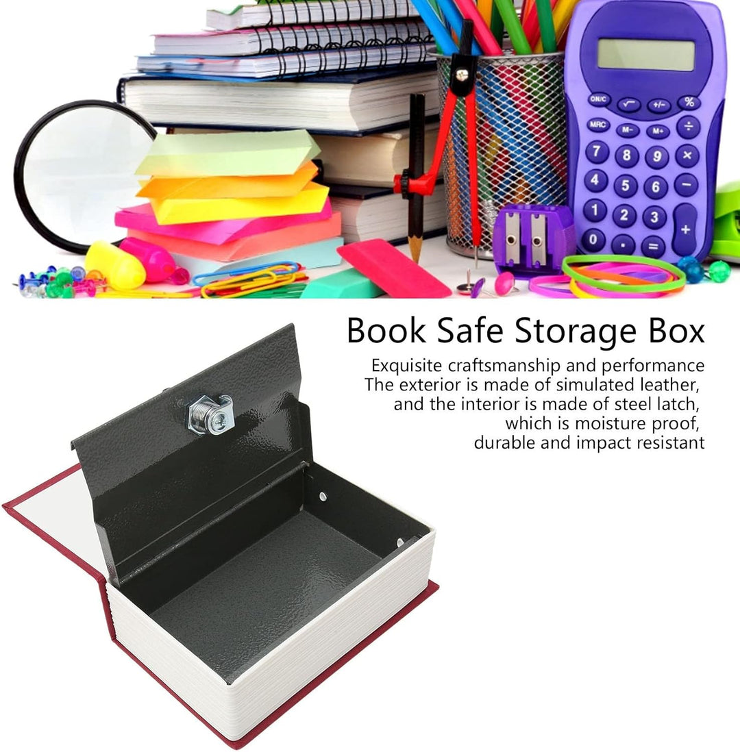 Buch-Safe Tresor mit 2 Schlüsseln, 18 x 11,5 x 5,5 cm Stahlkassette für Geld, Dokumente und Schmuck,