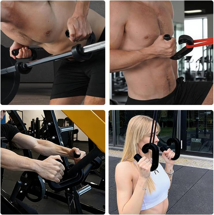 FARYODI 2 Stück Double D Fitness Griffe, 90-Grad-Haken Klimmzug Griffe, Griffbefestigung für Klimmzu