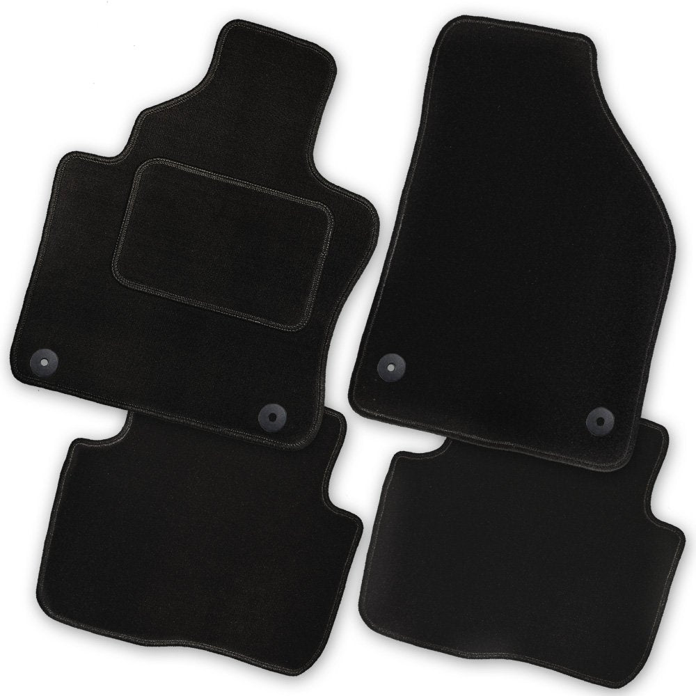Bär-AfC Auto Fussmatten Royal passend für Opel Meriva Typ B 2010-2017, Autoteppiche Velours Schwarz,
