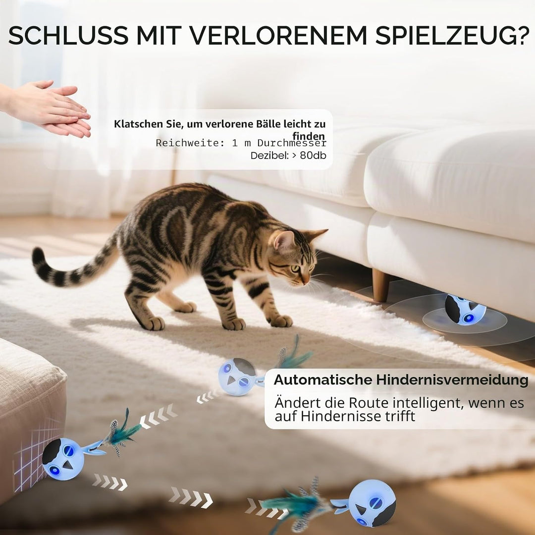 Zeepet katzenspielzeug Ball, Interaktives Katzenspielzeug, katzenball elektrisch, Automatisch Bewegl