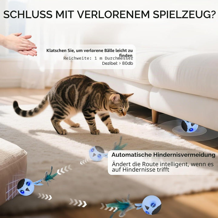 Zeepet katzenspielzeug Ball, Interaktives Katzenspielzeug, katzenball elektrisch, Automatisch Bewegl