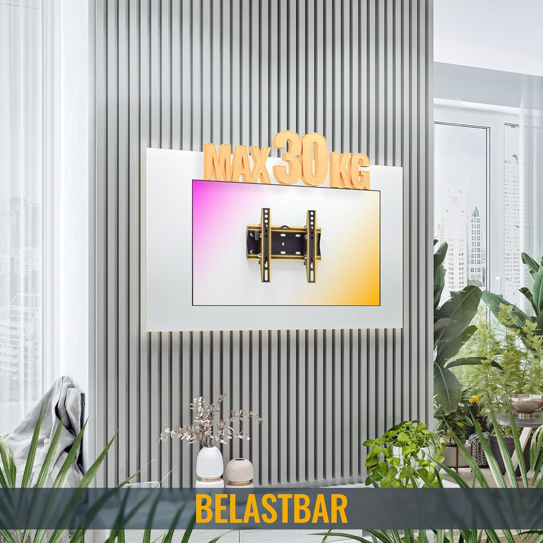 RICOO Monitor TV Wandhalterung Flach Ultra Slim Neigbar für 23-42 Zoll, Universal TV Halterung N2122