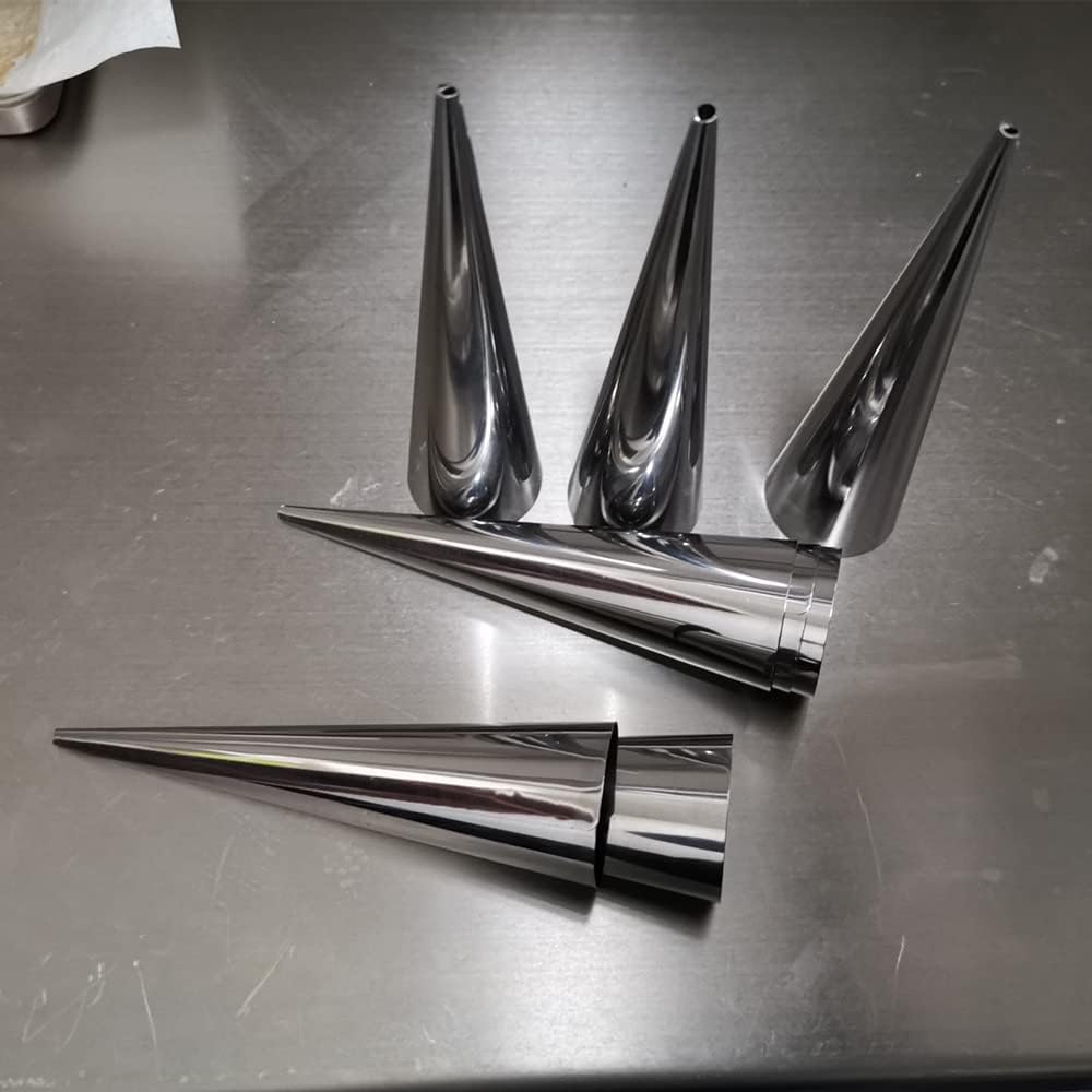 6 Stück Backkegel, 9 cm, Edelstahl, Spiralförmig, Croissant-Röhren, Horn, Brot, Gebäck, Kuchenform,