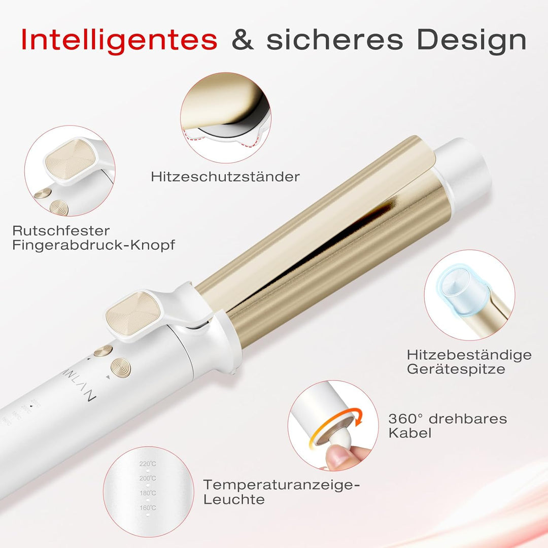 ANLAN Lockenstab Automatisch, 32mm Lockenstab Grosse Locken mit 4 Temperaturstufen (160–220°C), Kera