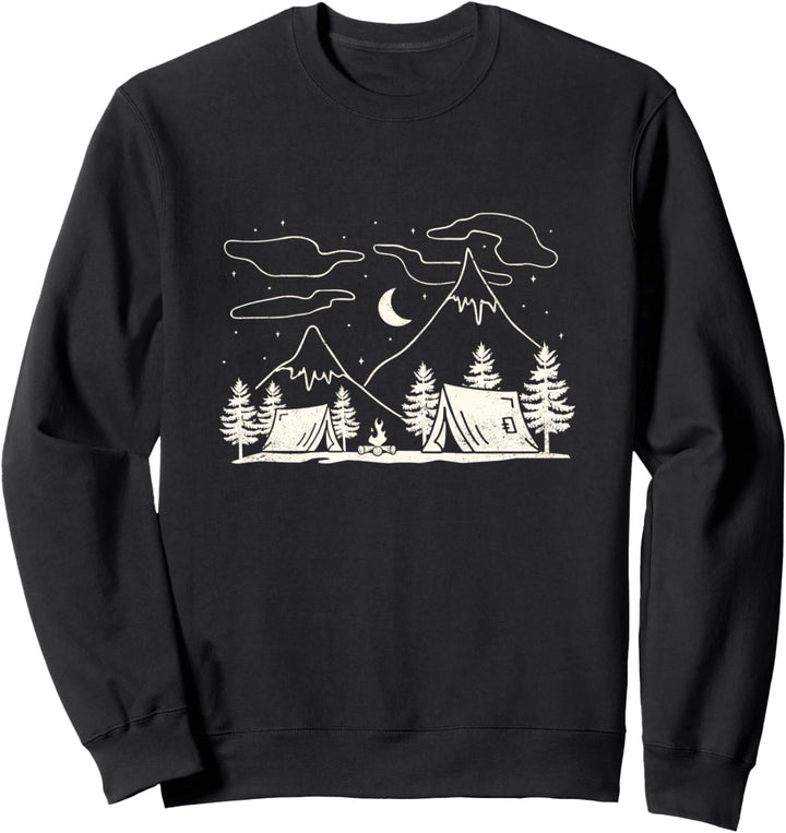 Camping graphic tree scene Forest hiking trendy Sweatshirt