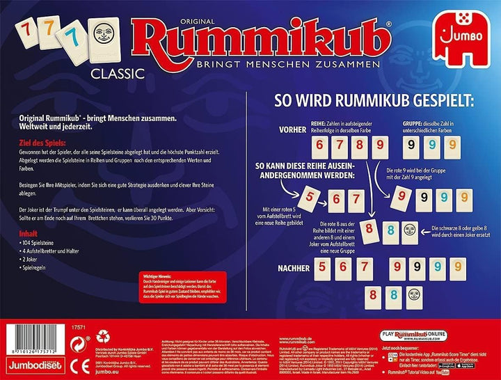 Jumbo Spiele GmbH JUM17571 Original Rummikub Classic & Spiele Hitster Original EIN Party- und Karten