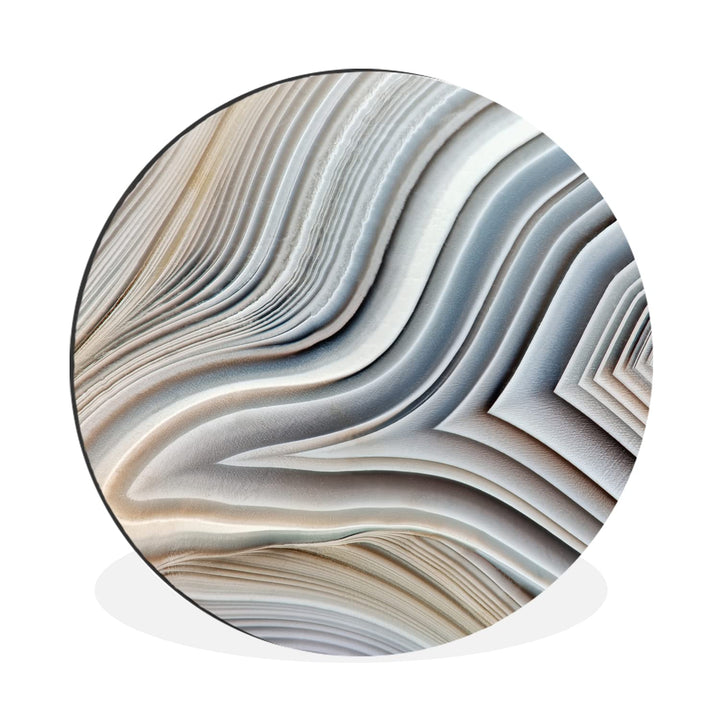 Wandbild Rund Wanddeko Deko Wohnzimmer Bilder 30x30 cm Marmoroptik - Stein - Linien - Luxus - Marmor