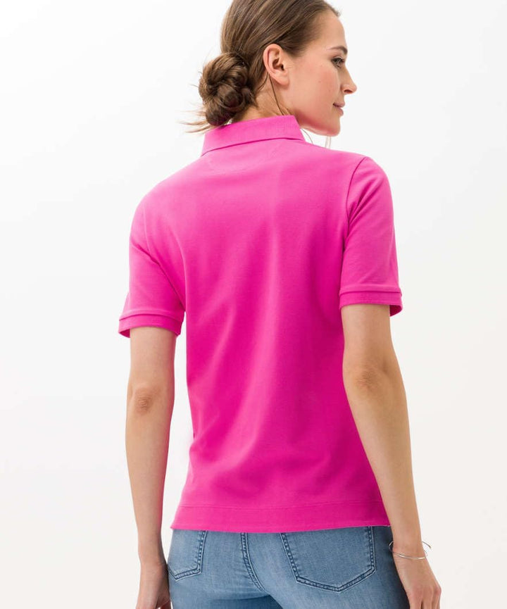BRAX Damen Style Cleo Finest Pique Stretch Poloshirt 38 Flush, 38 Flush