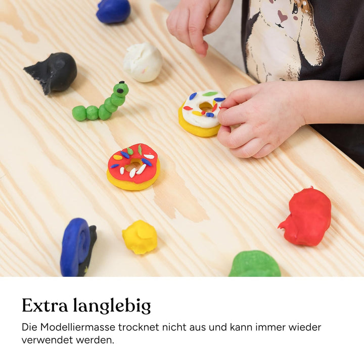 Ehrenkind® Bienenwachs Knete Kinder 6 Farben, natürliche Modelliermasse, wiederverwendbar, trocknet