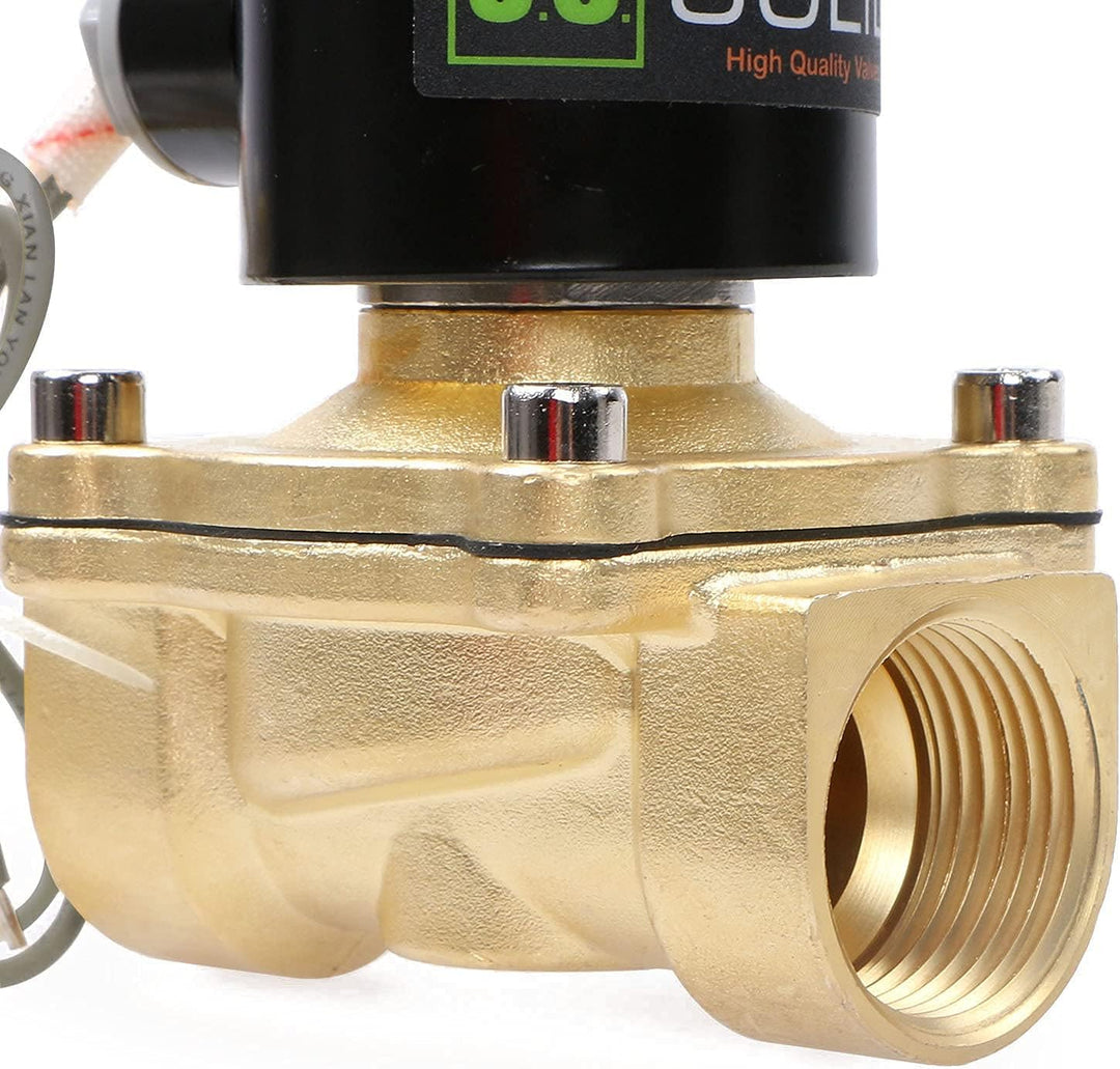 U.S. Solid 1" G 24V DC Messing Magnetventil Direktgesteuert für Wasser Luft Gas Öl NC Messing 1", Me