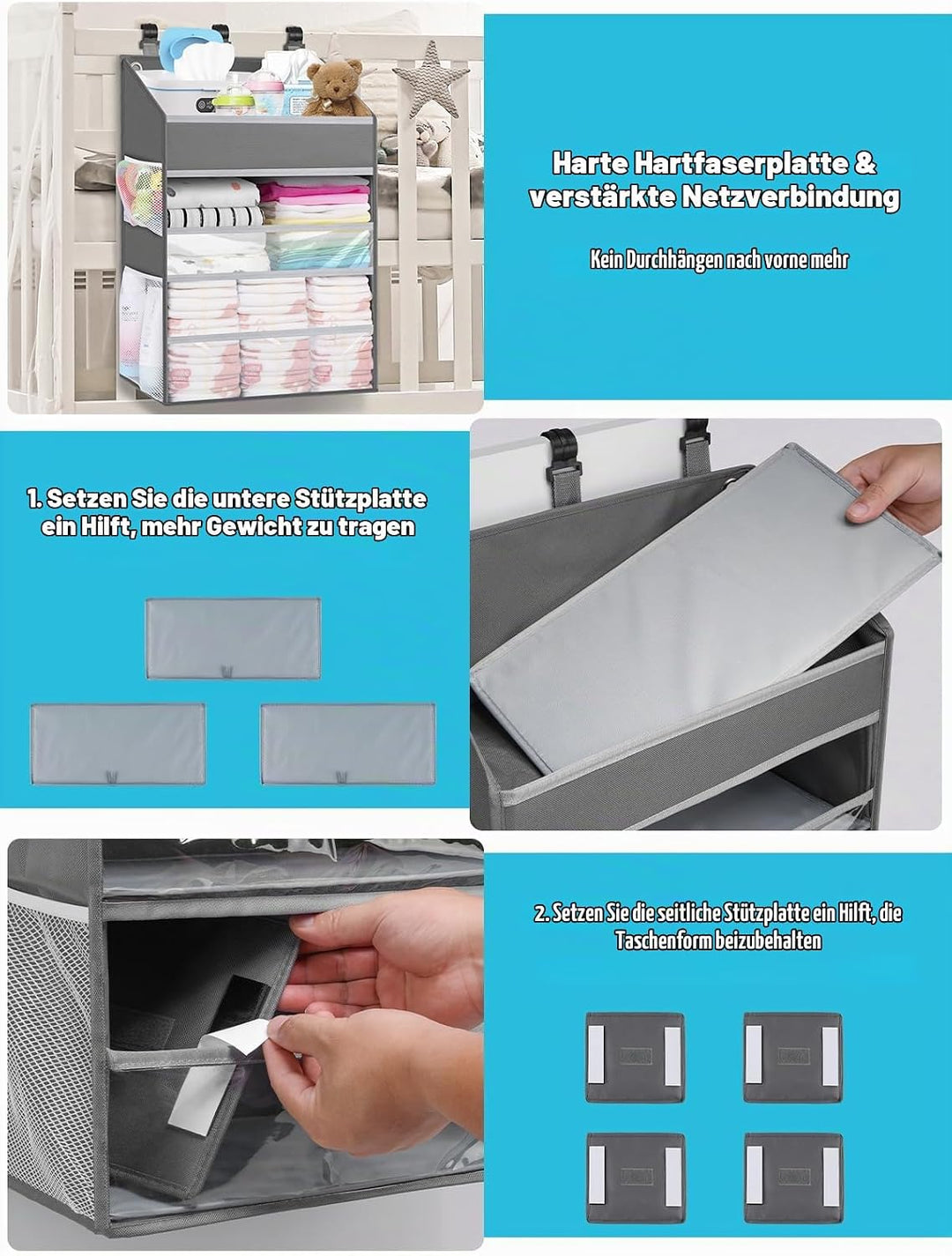 Hängender Windel-Caddy Organizer, Organizer für Kinderzimmer, Aufbewahrungstaschen,Kinderbett Organi
