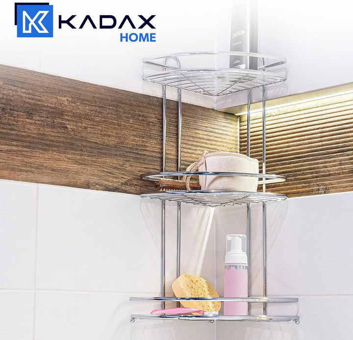 KADAX Duschablage Ecke, Badezimmer Organizer, Eckregal, Badregal, Duschregal, Duschgel und Shampoo H