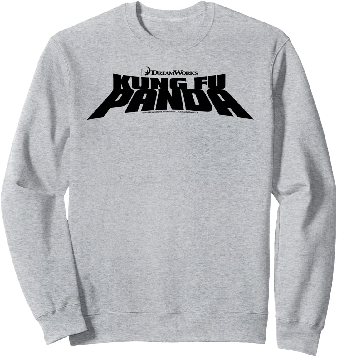 Kung Fu Panda All Black Bold Text Movie Logo Sweatshirt