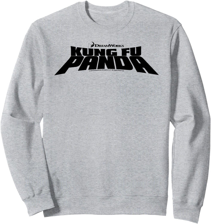 Kung Fu Panda All Black Bold Text Movie Logo Sweatshirt