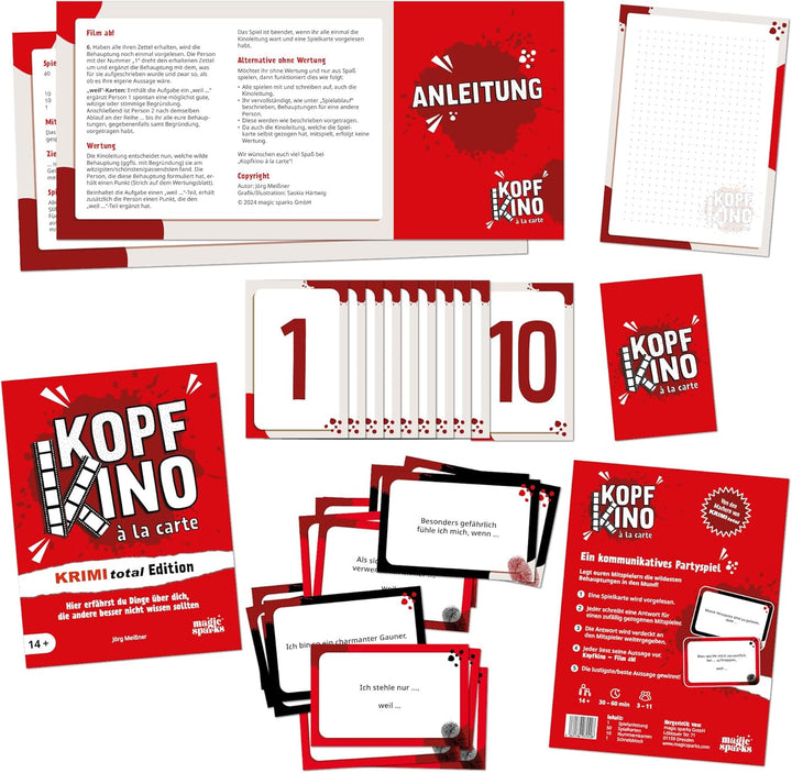 Generisch Kopfkino à la Carte - KRIMI total Edition, Partyspiel, 3-11 Mitspieler