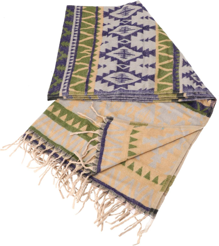 GURU SHOP Weicher Pashmina Schal/Stola, Schultertuch, Plaid, Herren/Damen, Mehrfarbig, Synthetisch,