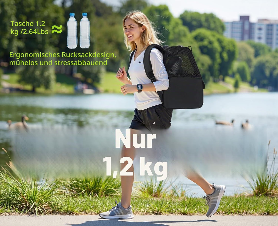 pecute Katzenrucksack Haustier Rucksack mit Netzfenster, Tragbare und Faltbare Katzentasche, Atmungs