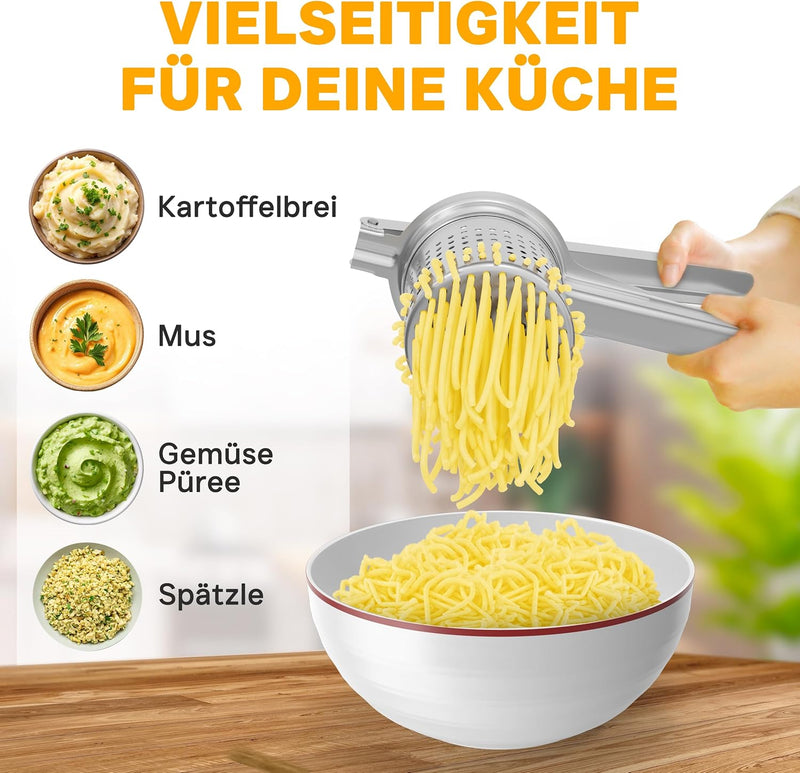 mySachen® Ergonomische Kartoffelpresse aus Edelstahl–vielseitig und pflegeleicht - Testsieger - Kart