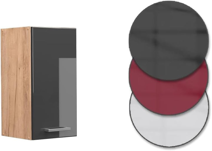 Vicco Hängeschrank R-Line, Anthrazit Hochglanz/Goldkraft Eiche, 30 cm Anthrazit Hochglanz Hängeschra