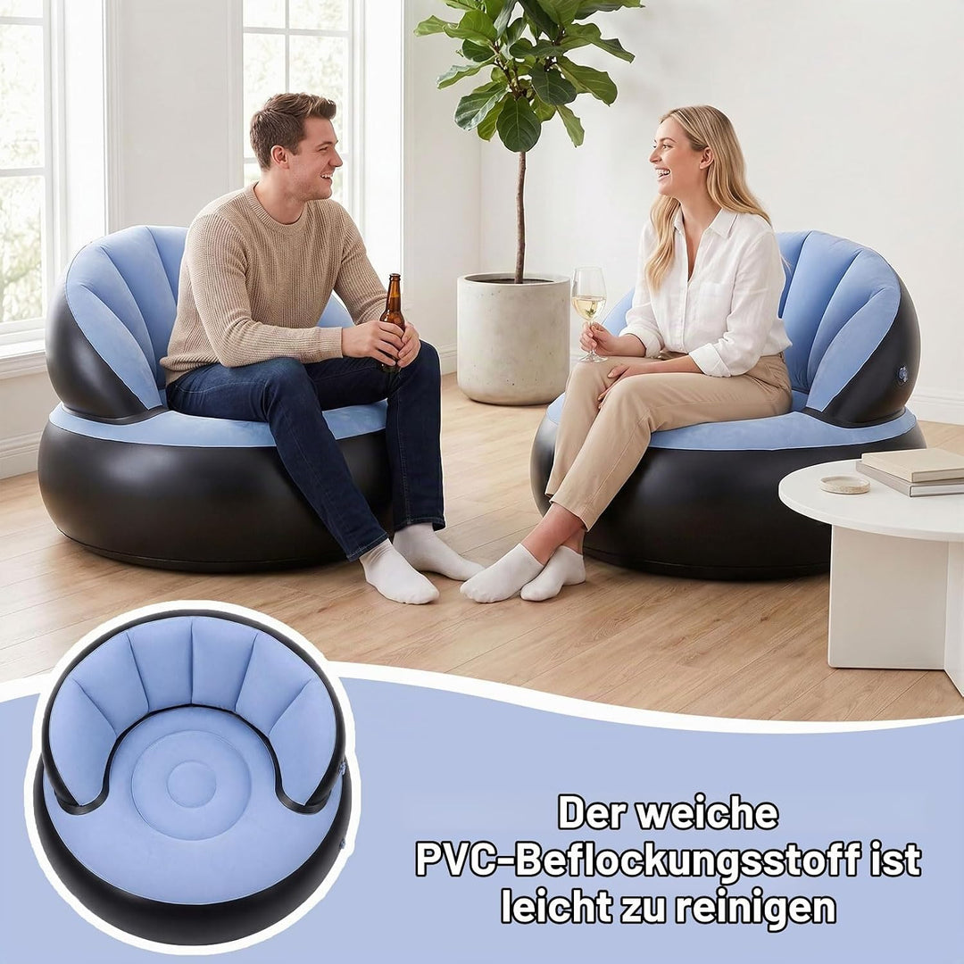 Aufblasbares Sofa in Muschelform, Aufblasbarer Stuhl Leicht zu Reinigen, Verhindert Luftlecks, Beflo
