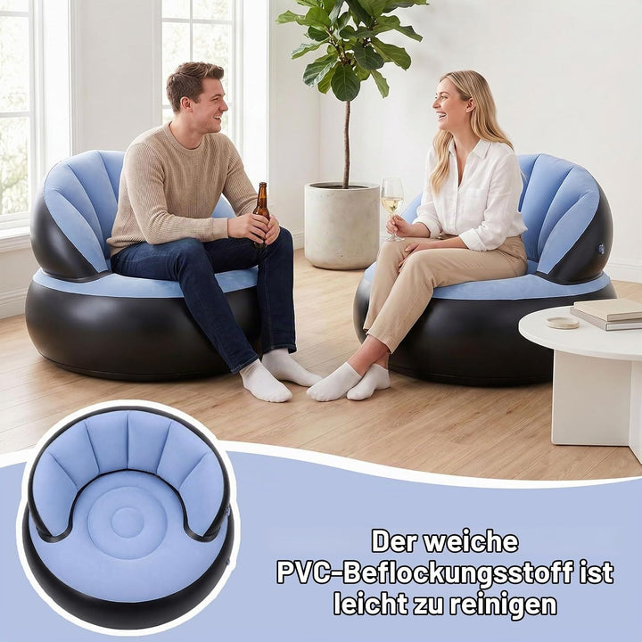 Aufblasbares Sofa in Muschelform, Aufblasbarer Stuhl Leicht zu Reinigen, Verhindert Luftlecks, Beflo