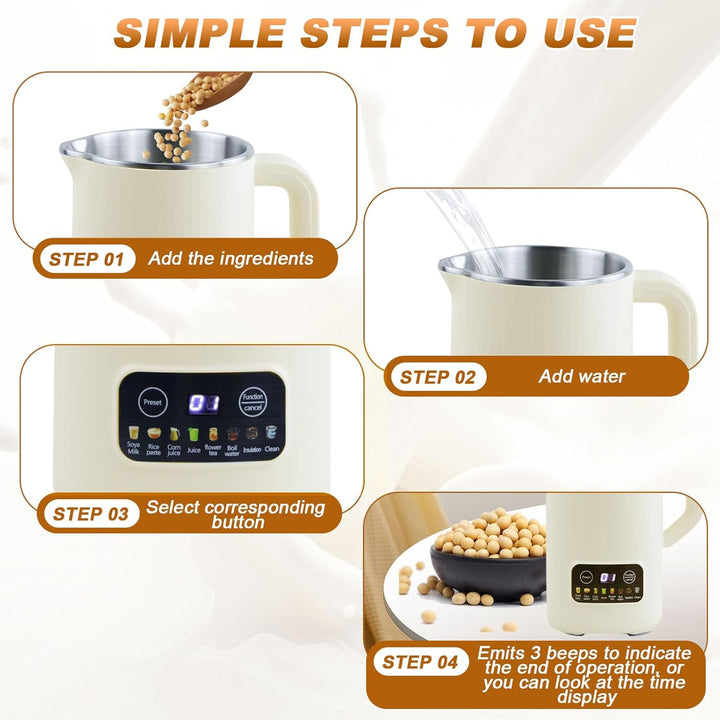 Sojamilchbereiter,20 Unzen Automatischer pflanzenmilchbereiter,für die Zubereitung von Mandel-, Hafe