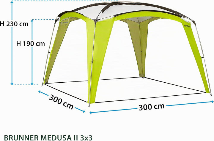 Pavillon-Garten 300 x 300 x 190/230 cm Brunner - grün, - grün