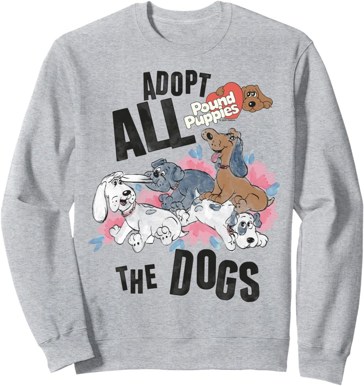 Pound Puppies Adopt All The Dogs Puppy Sketch Logo Sweatshirt