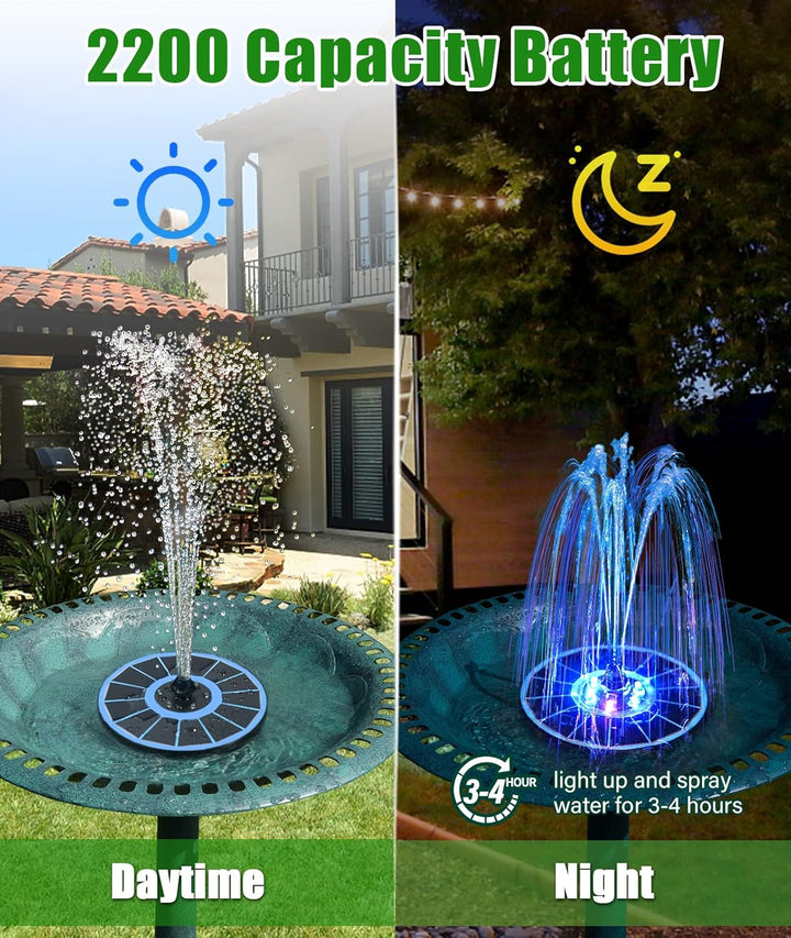 SZMP Solar Springbrunnen für aussen 100% Glas 2024 Upgraded,3.5W Solar Teichpumpe mit 8 Effekte Sola