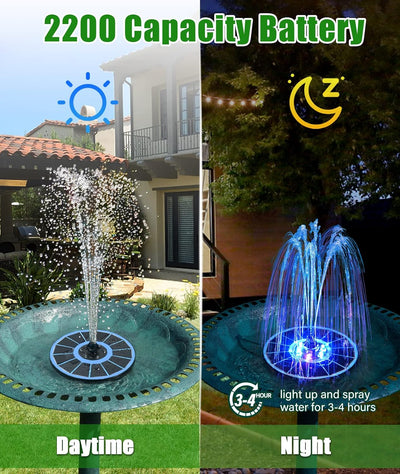 SZMP Solar Springbrunnen für aussen 100% Glas 2024 Upgraded,3.5W Solar Teichpumpe mit 8 Effekte Sola