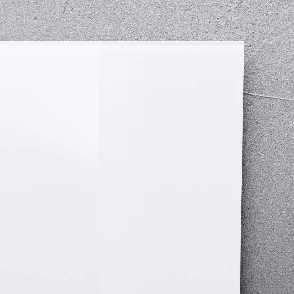 SIGEL GL131 Premium Glas-Magnettafel 78 x 48 cm super-weiss hochglänzend, TÜV geprüft, einfache Mont