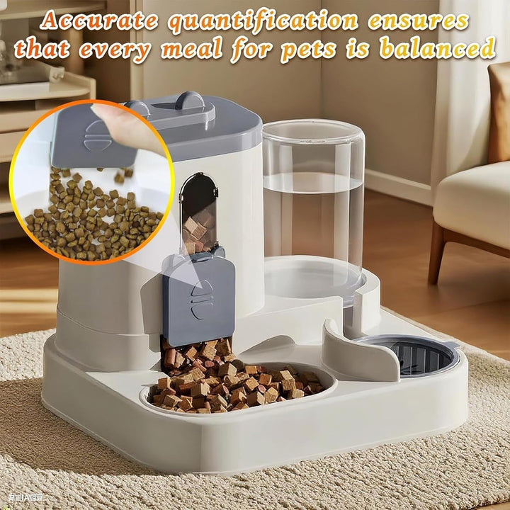Automatischer Katzen Futter- & Wasserspender - 2,2 L Futterbehälter & 800ml Wassertank, Hundefutter-