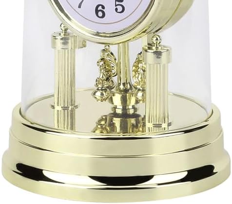 ANGGREK Retro Geräuschlose Tischuhr für Wohnzimmer im Europäischen Stil Goldene Wohndekoration Leich