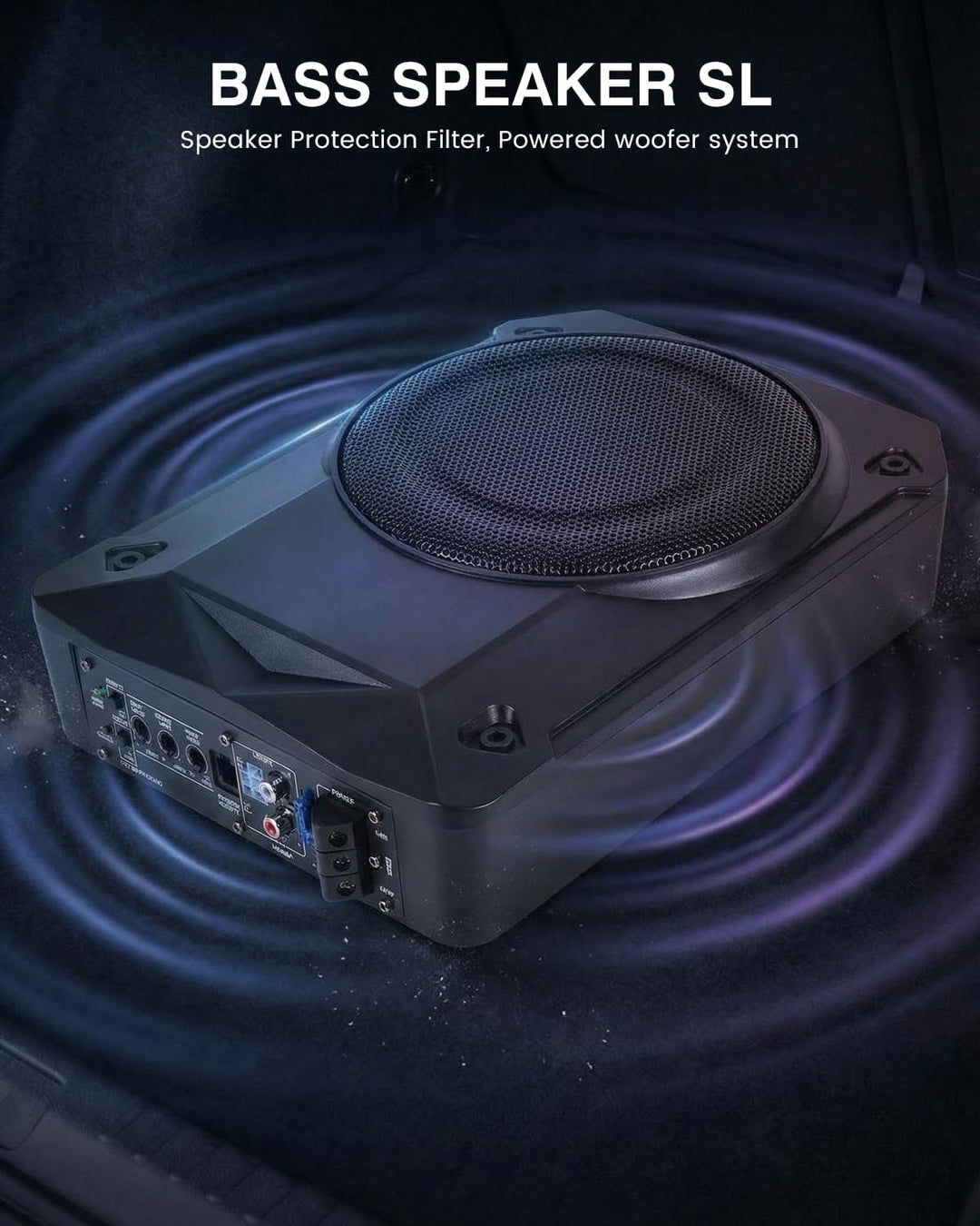 Aktivsubwoofer, Ultraflacher Auto-Subwoofer, Geeignet für Auto/Truck, Mit Integriertem Verstärker, U