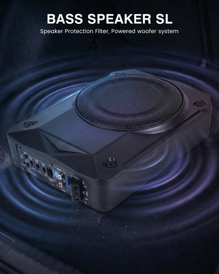 Aktivsubwoofer, Ultraflacher Auto-Subwoofer, Geeignet für Auto/Truck, Mit Integriertem Verstärker, U