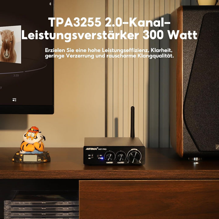 AIYIMA A07PRO TPA3255 Mini-Leistungsverstärker 2.0/2.1-Kanal-Audioverstärker 300 W x 2 Klasse D Hi-F