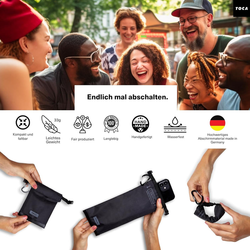 TOCA No Signal Sleeve - RFID-Blocker & Anti-Tracking Faraday-Tasche, Datenschutz Handy-Hülle, EMF Ab