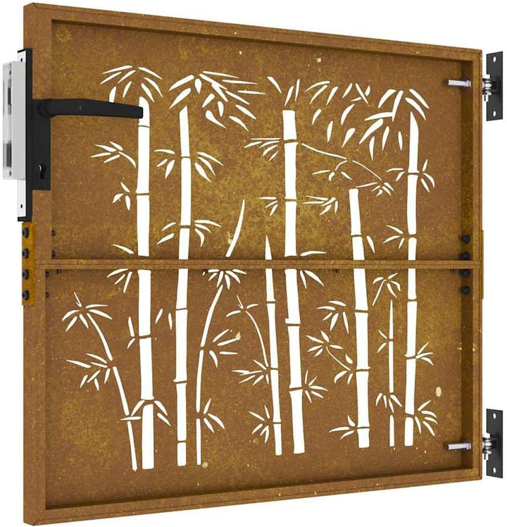 vidaXL Gartentor, Gartentür mit Bambus-Design, Abschliessbar Hoftor Eingangstor für Garten Terrasse,