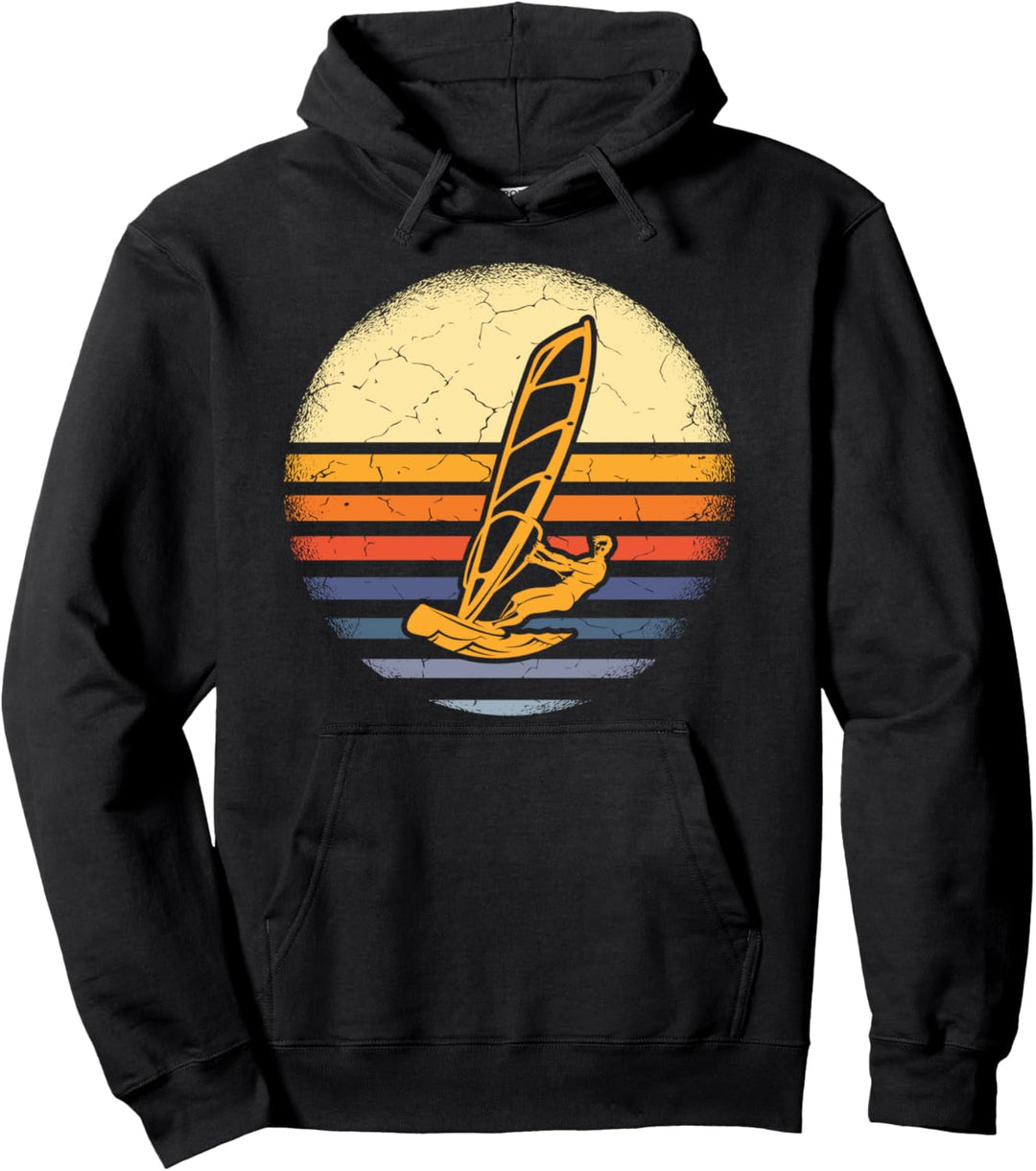 Windsurfen im Retro-Vintage-Stil, Windsurfen Pullover Hoodie
