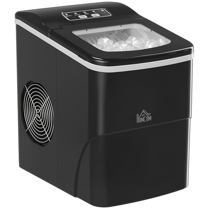 HOMCOM Eiswürfelmaschine, Ice Maker 9 Eiswürfel in 8 Min., 12kg/24h, Eiswürfelbereiter mit 2L Wasser