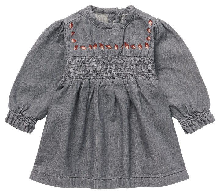 Noppies Baby Baby-Mädchen Girls Dress Loa Kinderkleid, Grey Denim-P328, 74