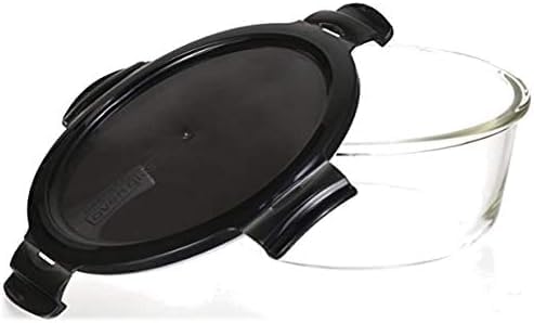 Lock & Lock Boroseal Lebensmittelbehälter aus Glas, 2er-Set, rund, mit Deckel für Backofen, Mikrowel