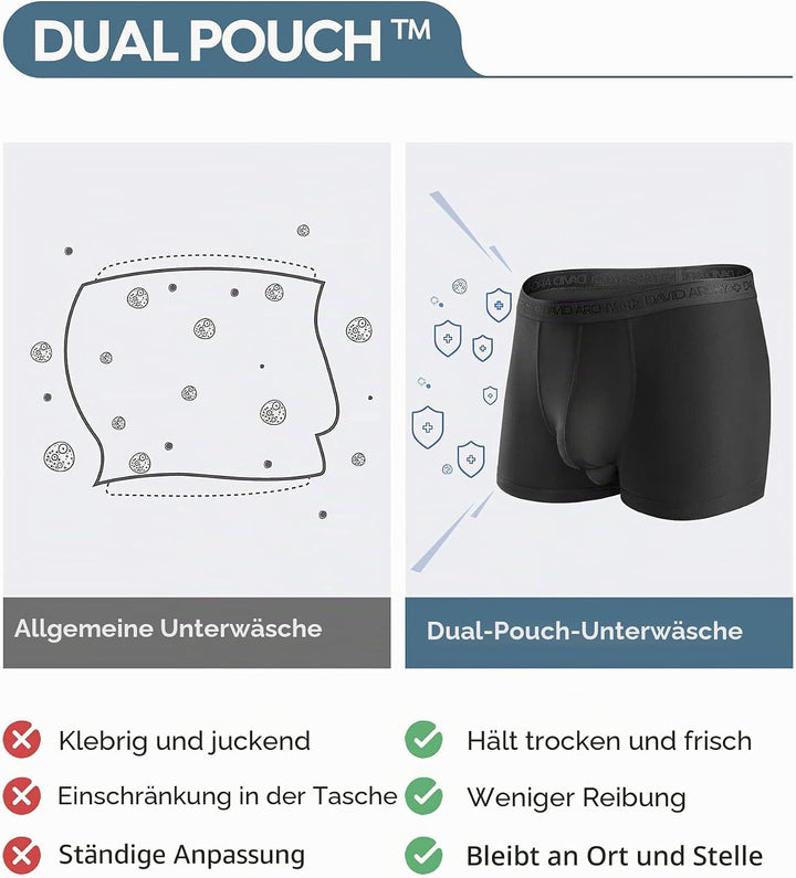 DAVID ARCHY Boxershorts Herren Modal mit Eingriff Separat Beutel Microfaser Multipack Unterhosen Fun