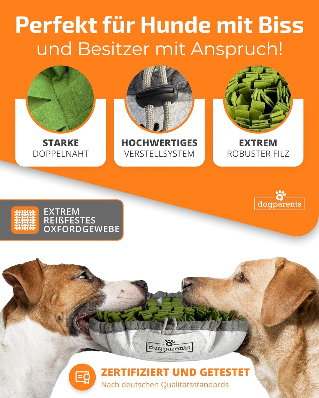DOGPARENTS® Schnüffelteppich Hund klein & gross – Schnüffelmatte Hund ROBUSTER Hunde Schnüffelteppic